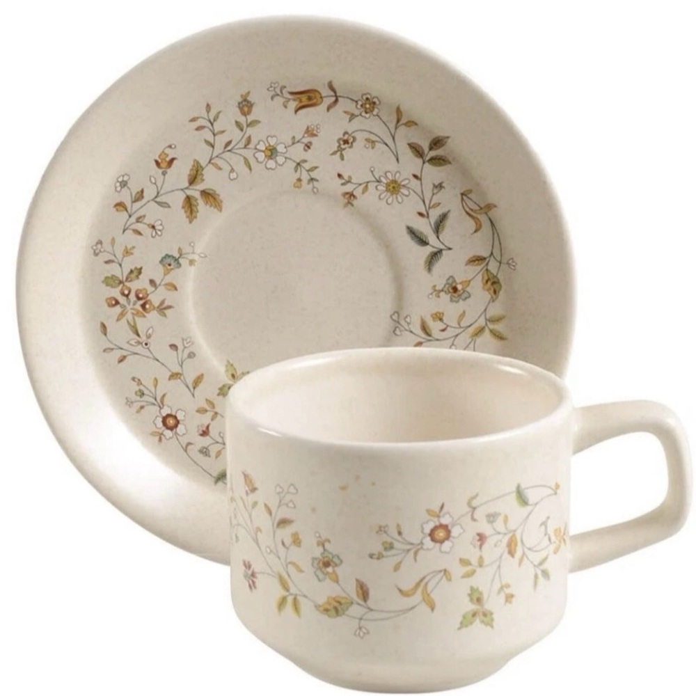 Merriment Temperware by Lenox Cups and Saucers Vintage Floral Cottagecore